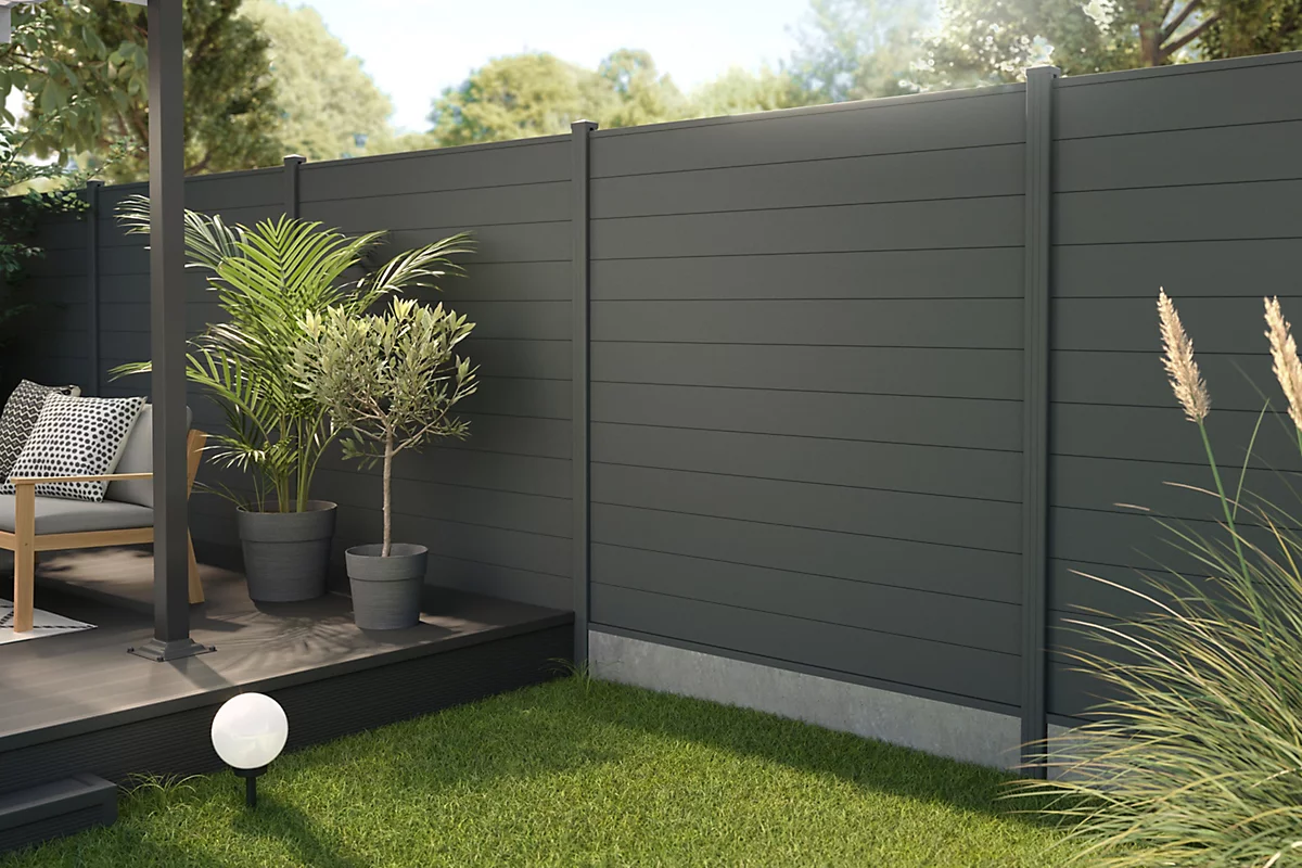 Lames composite à emboîter, gris anthracite